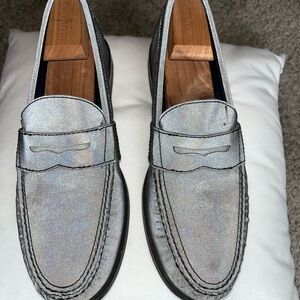 Gray Leather Loafers